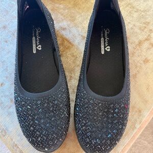 Skechers Women's Glittery Black Loafers